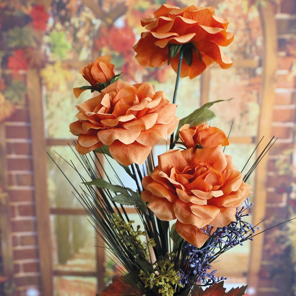 Rose Bottle Florals 56cm 3 Assorted