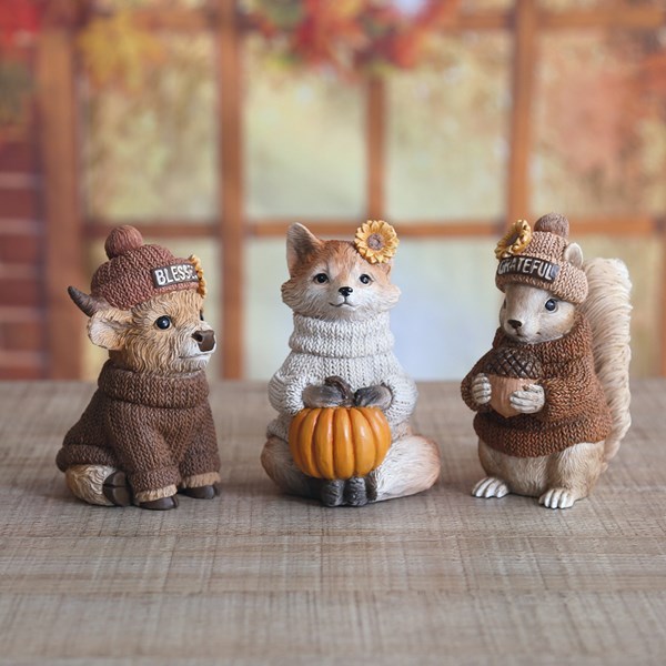 Autumnal Animals 11cm 3 Assorted