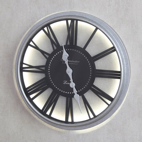 Gun Metal LED Wall Clock 50cm Gun Metal LED Wall Clock 50cm