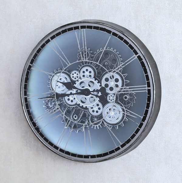 Antique Silver LED Wall Clock 50cm Antique Silver LED Wall Clock 50cm
