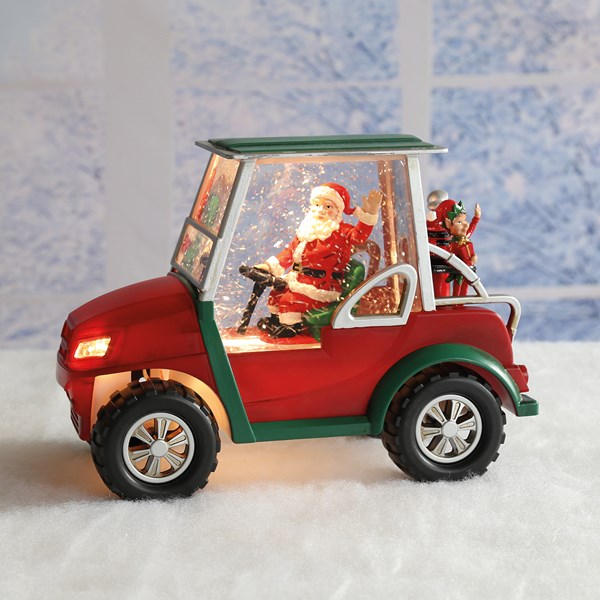 Santa Golf Buggy Spinner 25cm