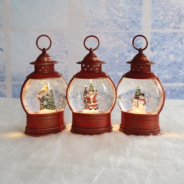 LED Spinner Lantern Red 17cm 3 Assorted