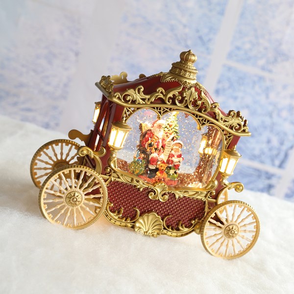 Santa Carriage Spinner 11x33cm