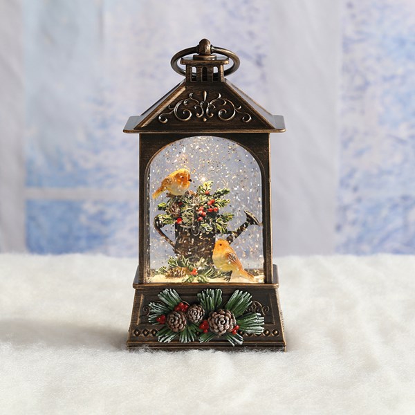 LED Robin Lantern Spinner 24cm LED Robin Lantern Spinner 24cm