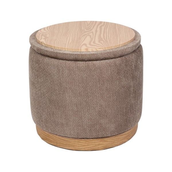 Pouffe Style Storage Ottoman with Tray Top 45x41cm