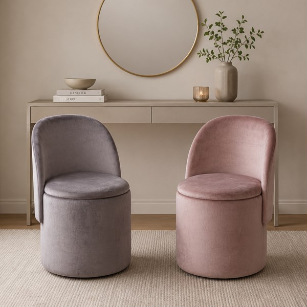 Chair Storage Ottoman Grey 50x46x71cm