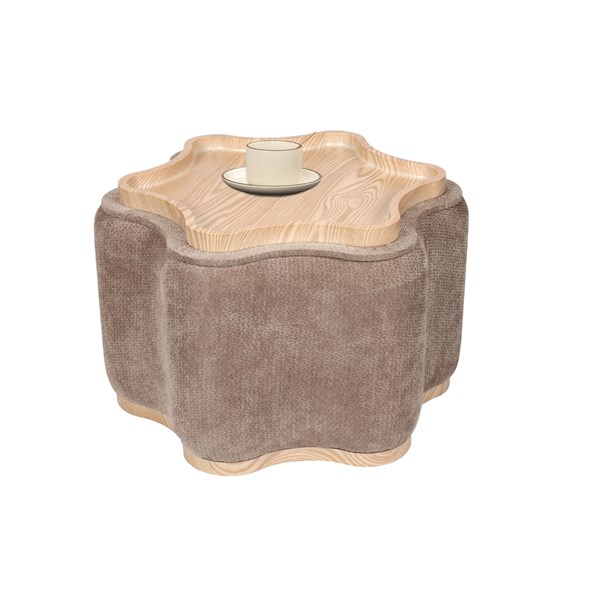 Curvy Storage Ottoman with Tray Top 62x44cm Curvy Storage Ottoman with Tray Top 62x44cm