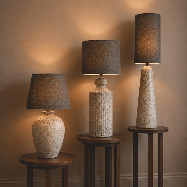 Ceramic Stone Table Lamp Grey 49cm Ceramic Stone Table Lamp Grey 49cm
