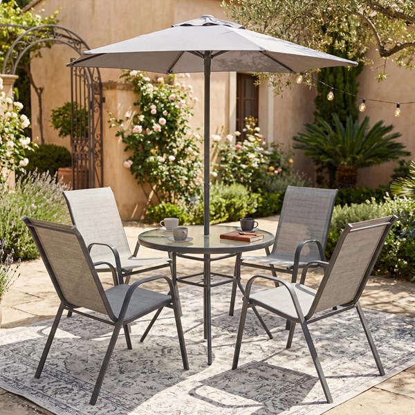 Mataro Patio Set and Umbrella