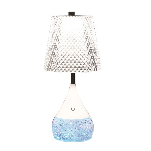 Diamond Shade LED Colour Changing Glitter Lamp 13 x 28cm Diamond Shade LED Colour Changing Glitter Lamp 13 x 28cm