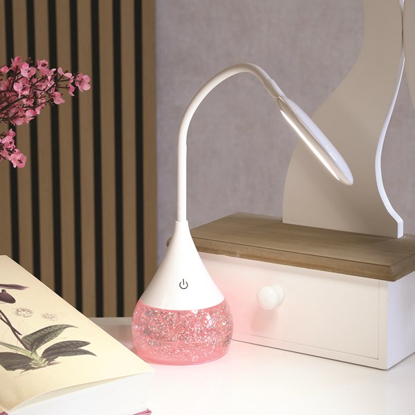Flexible Neck LED Colour Changing Glitter Lamp 10 x 50cm