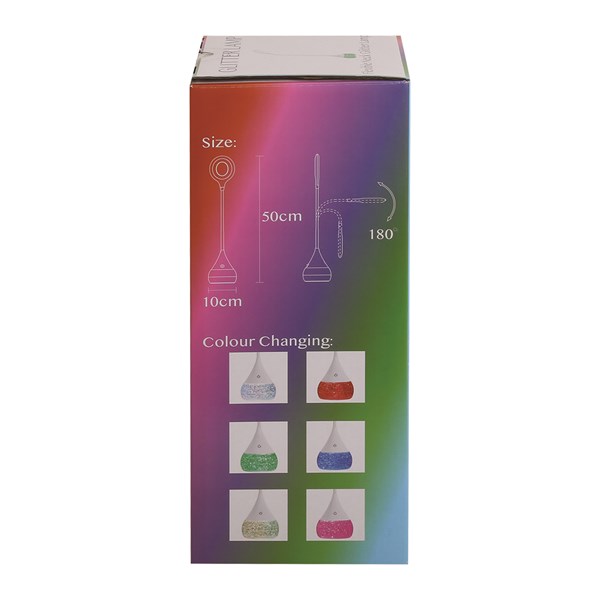 Flexible Neck LED Colour Changing Glitter Lamp 10 x 50cm