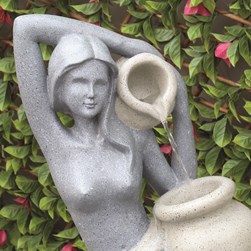 Lady and Pouring Urn Water Feature LED 60cm