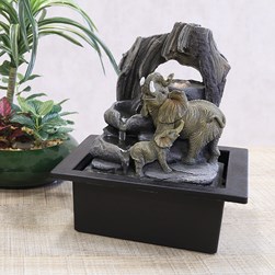 Three Tier LED Elephant Water Feature 25cm