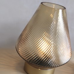 LED Swirl Lamp Amber 20cm