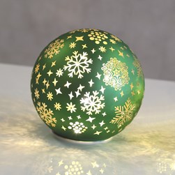 LED Snowflake Ball Green 15cm LED Snowflake Ball Green 15cm