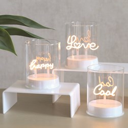 LED Cool Happy Love Light 10cm 3 Assorted