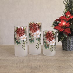 Poinsettia Candle Holder 25cm Poinsettia Candle Holder 25cm