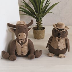 Bull Door Stop Brown 34x38cm
