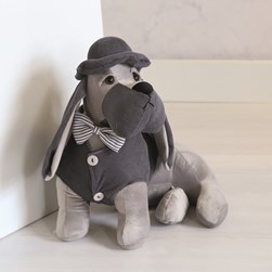 Dachshund Door Stop Grey 37x31cm