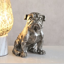 Sitting Bulldog Silver  27.5cm