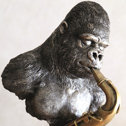 Gorilla Playing Sax 26x40cm
