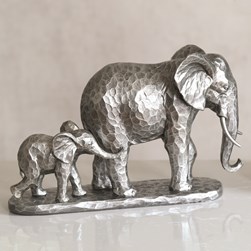 Elephant Family Silver 28x18cm