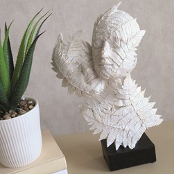 White Leaf Couple Sculpture 24x38cm