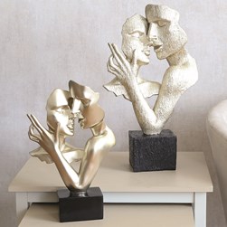 Couple Sculpture Gold 25x38cm