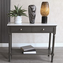 Marbled Top 2 Drawer Console Table