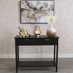 Black 2 Drawer Console Table Black 2 Drawer Console Table