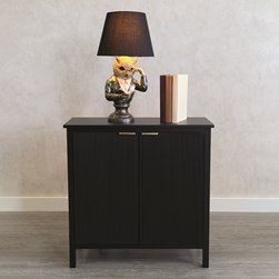 Black 2 Door Storage Side Table
