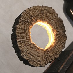 Wood Effect LED Lamp 38cm