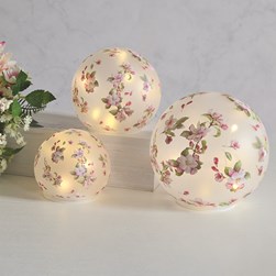 Vintage Floral LED Ball 14cm