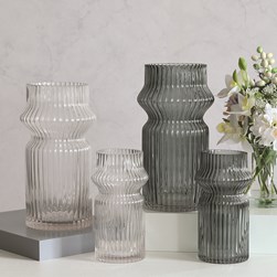 Clear Stripe Vase 20cm