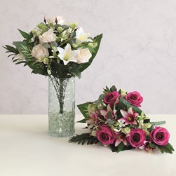 Rose & Lily Floral Bouquet 45cm 2 Assorted