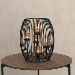 Amber Glass Cage Candle Holder 61cm Amber Glass Cage Candle Holder 61cm
