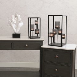 Smoke Grey 3 Tealight Holder 15x30cm Smoke Grey 3 Tealight Holder 15x30cm