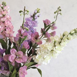 Pink, Purple, and White Stocks Flower Vase 56cm