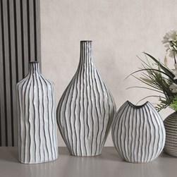 Monochrome Stripe Bottle Vase 37.5cm Monochrome Stripe Bottle Vase 37.5cm