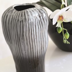 Black and Grey Ombre Stripe Vase 24.5cm