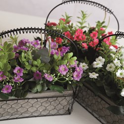 Floral Basket 21.5cm 3 Assorted