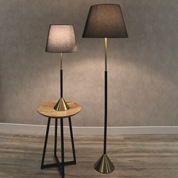 Black & Gold Floor Lamp 152cm