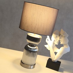 Glass Table Lamp Grey 51cm