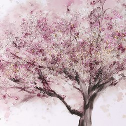 Crystal Art Pink Tree Framed Picture 63x93cm