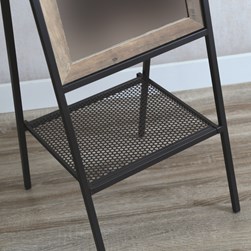 Black Framework Arch Mirror with Shelf 40x150cm