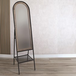 Black Framework Arch Mirror with Shelf 40x150cm Black Framework Arch Mirror with Shelf 40x150cm