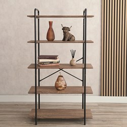 Dark Oak 5 Shelf Unit  80cm x 144cm Dark Oak 5 Shelf Unit  80cm x 144cm