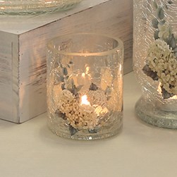 White Hydrangea Tealight Holder 7cm