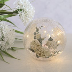 White Hydrangea LED Ball 14cm